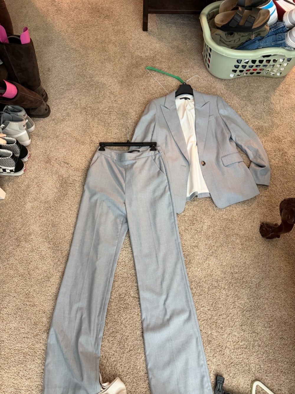 ANTONIO MELANI Light Blue Gray Blazer and Dress Pants